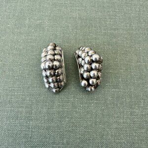Vintage Sterling Silver Bubble Clip-on earrings